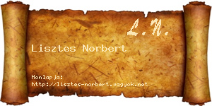 Lisztes Norbert névjegykártya